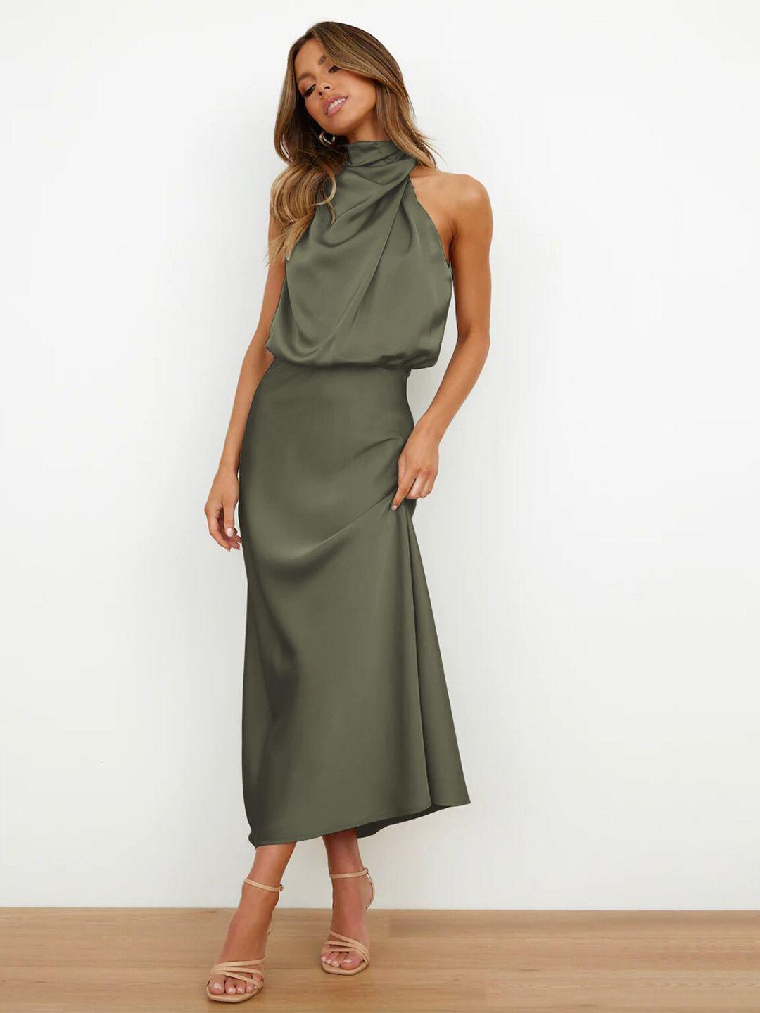 stylecast halter neck midi blouson dress