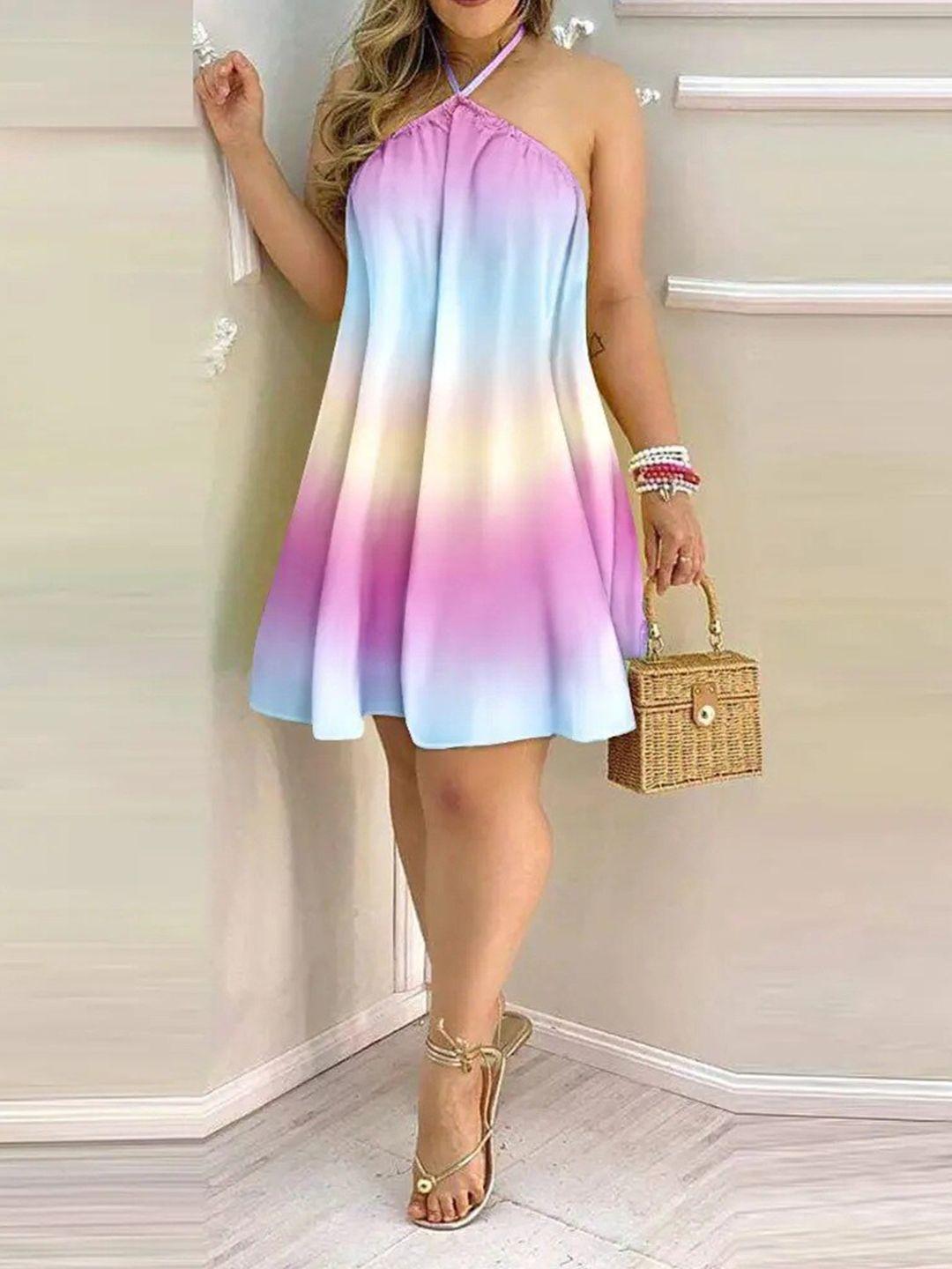 stylecast halter neck tie and dye a-line dress