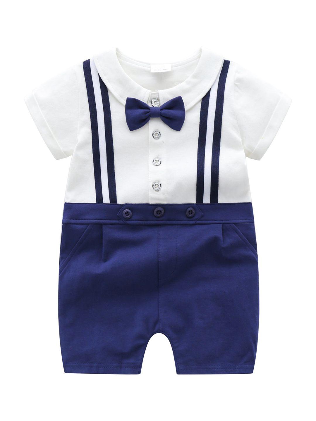 stylecast infant boys blue striped cotton romper