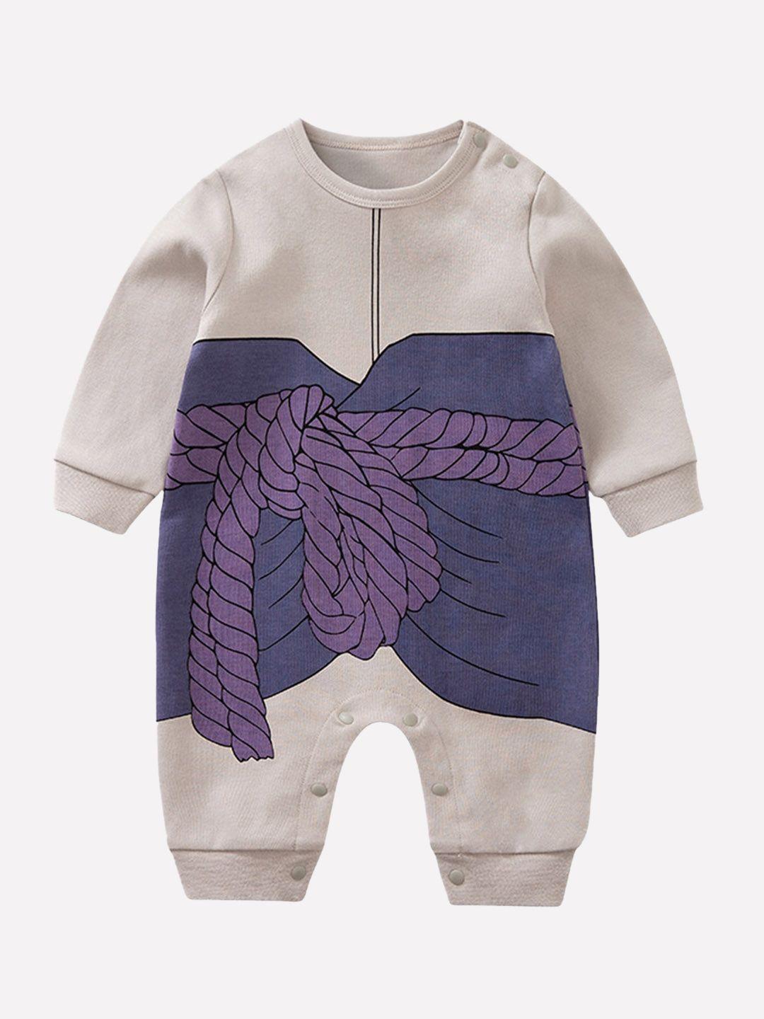 stylecast infant boys grey blue printed cotton rompers