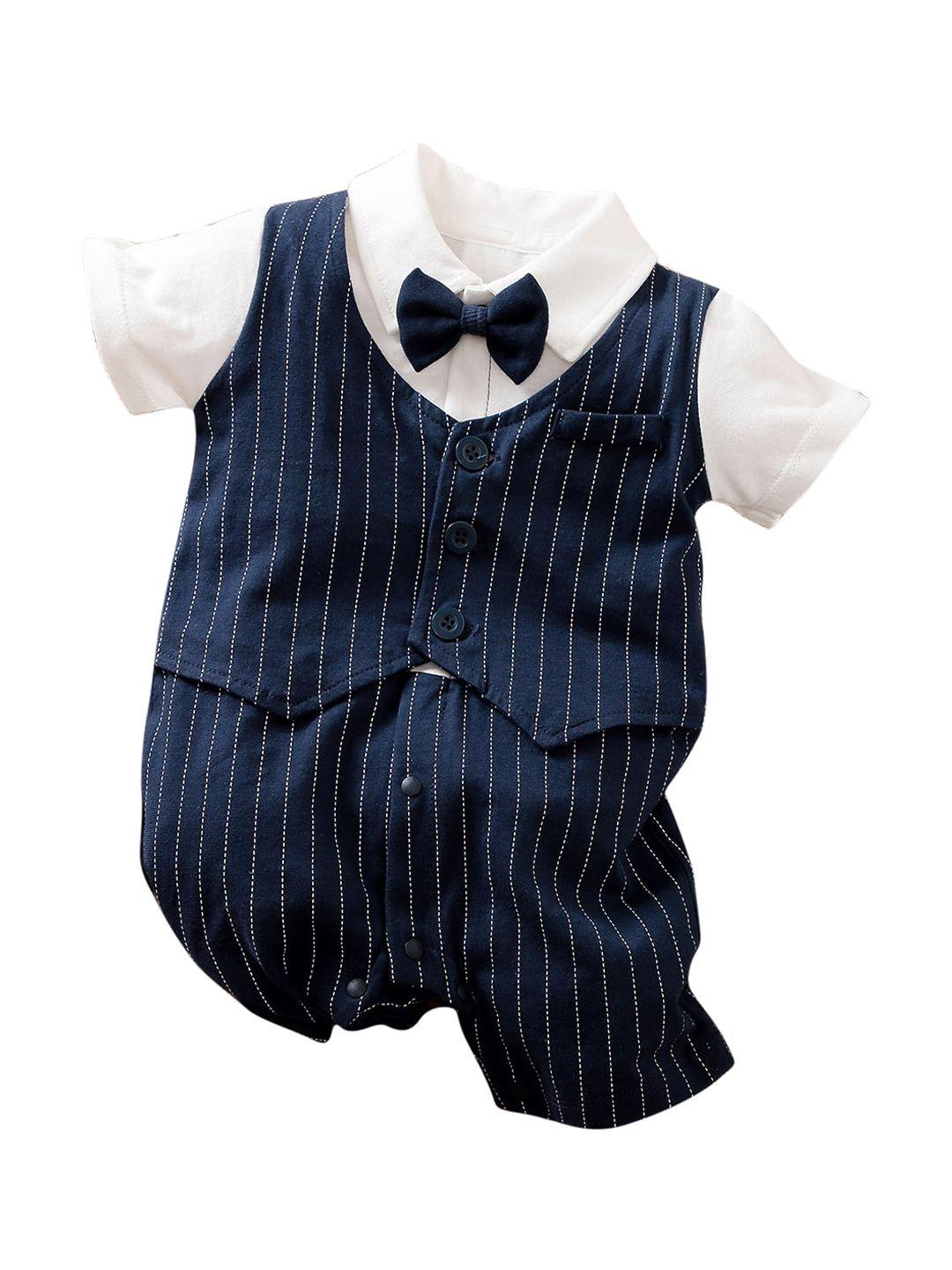 stylecast infant boys striped cotton rompers