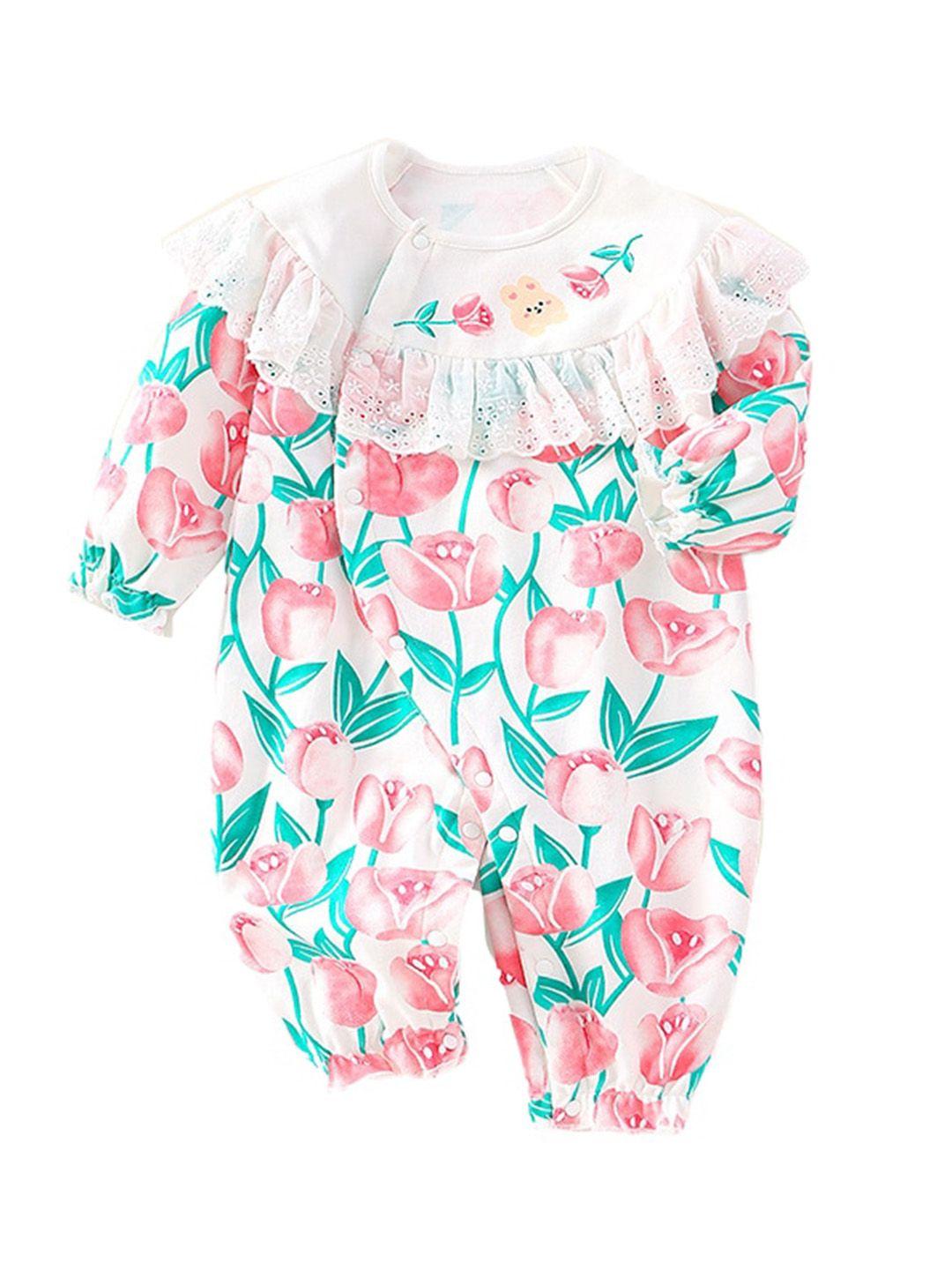 stylecast infant girls printed cotton rompers