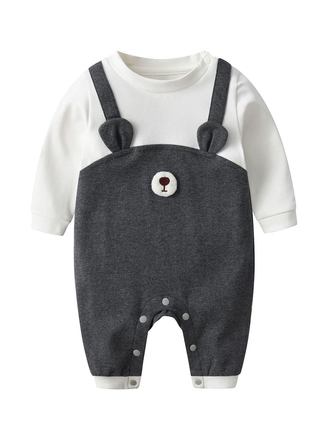 stylecast infants grey long sleeved cotton rompers