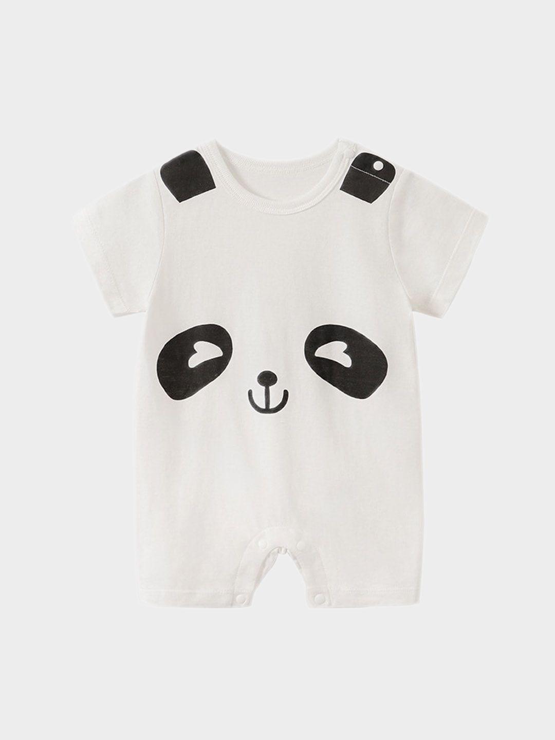 stylecast infants white & black printed cotton rompers