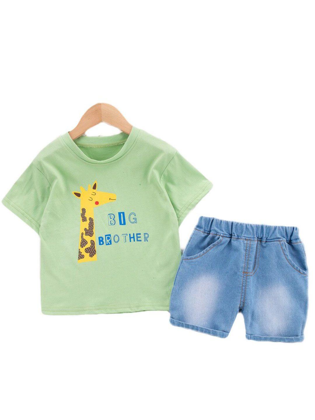 stylecast kids graphic printed pure cotton t-shirt with shorts