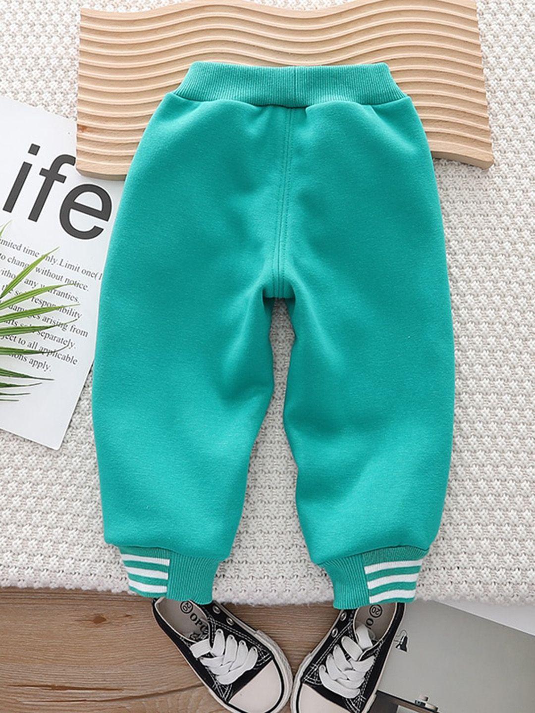 stylecast kids green applique mid-rise easy wash joggers