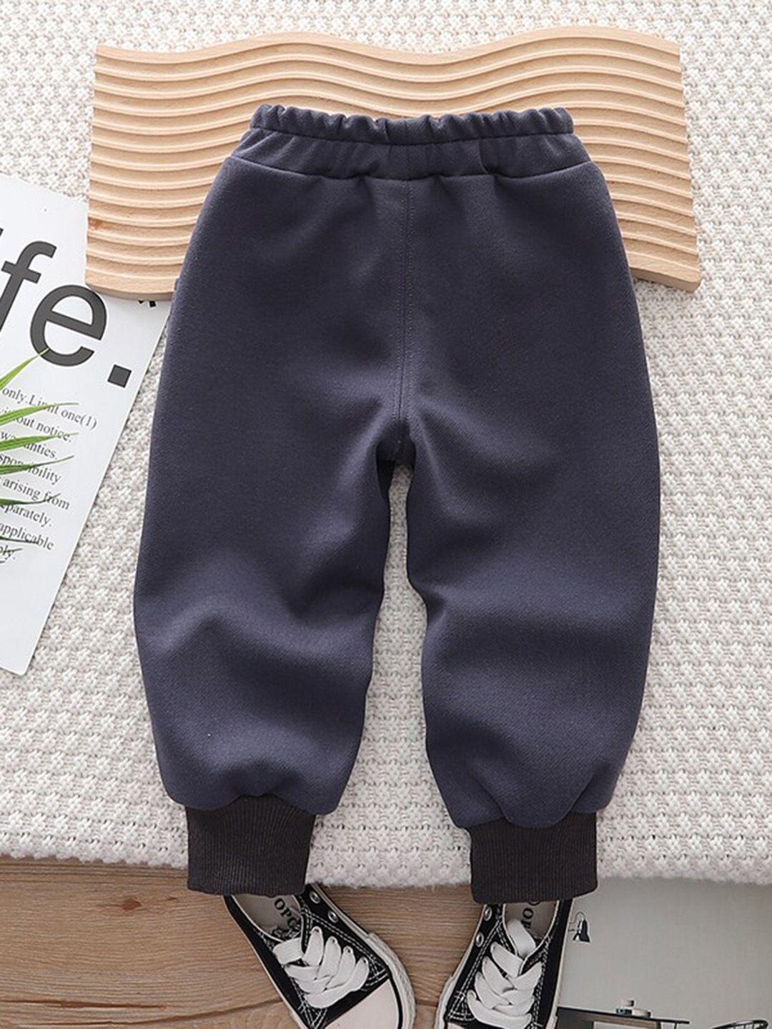 stylecast kids navy blue mid-rise easy wash joggers