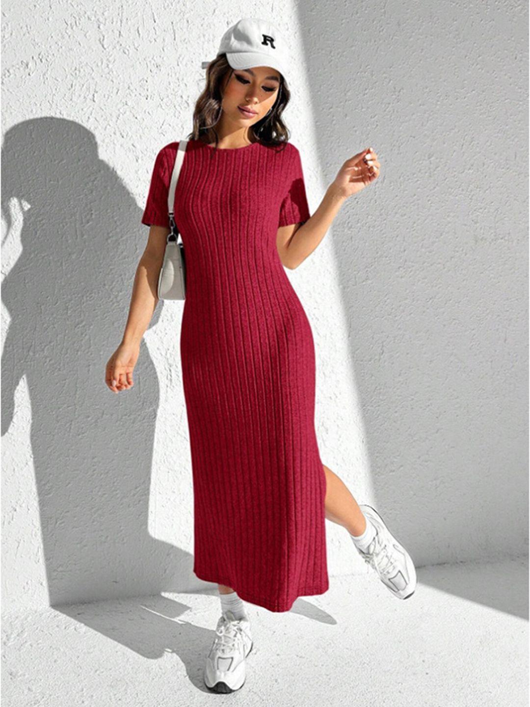 stylecast maroon sheath maxi dress