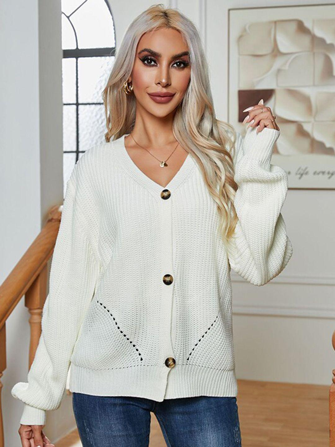 stylecast off white acrylic longline  tailored jacket