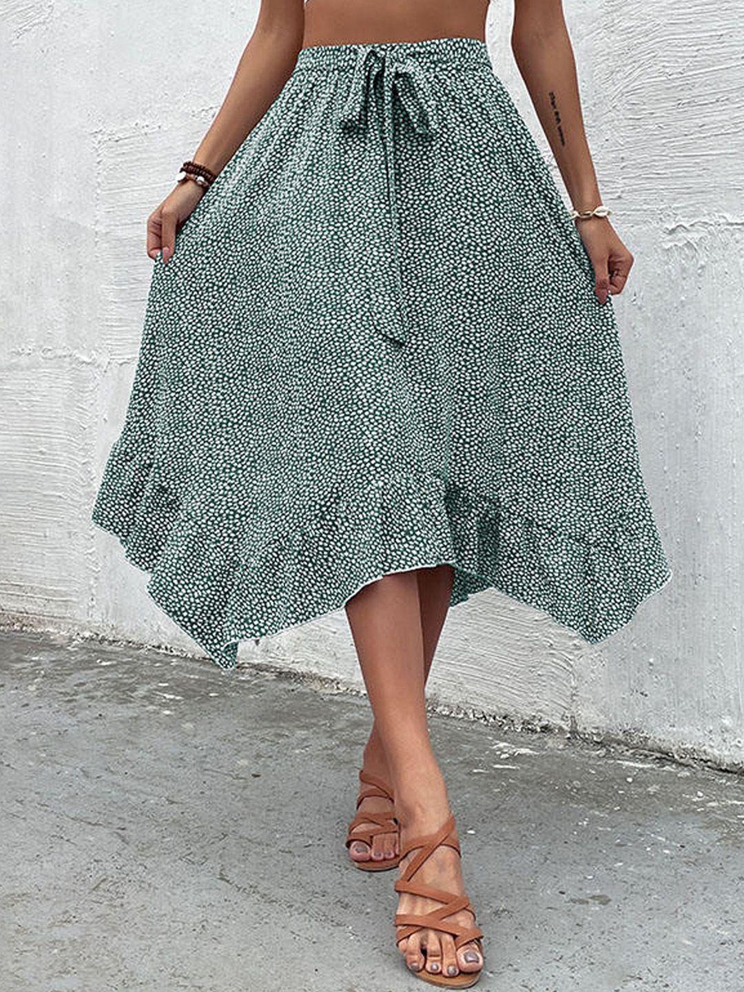 stylecast printed flared midi skirt