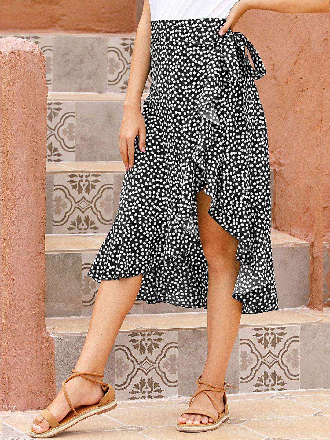 stylecast printed flared midi skirt