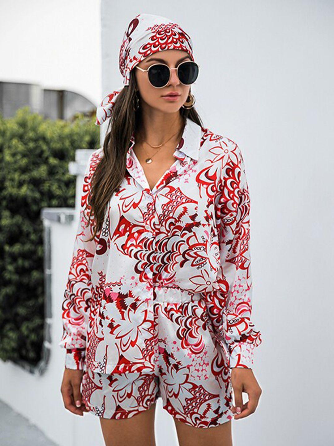 stylecast printed shirt and shorts set