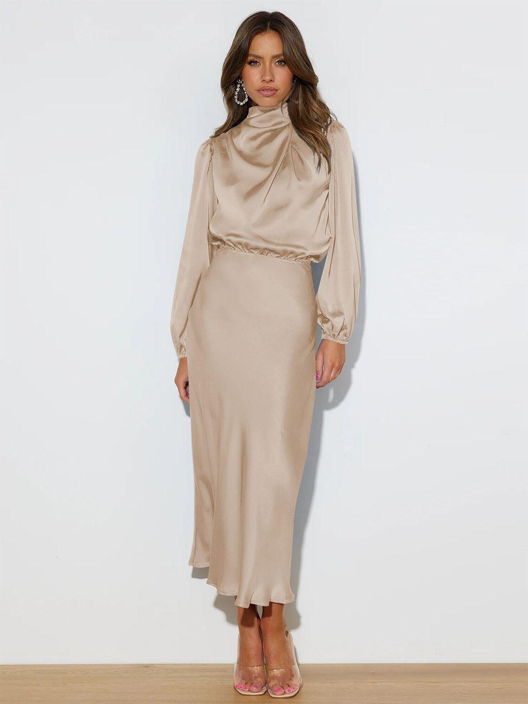 stylecast puff sleeves high neck sheath dress