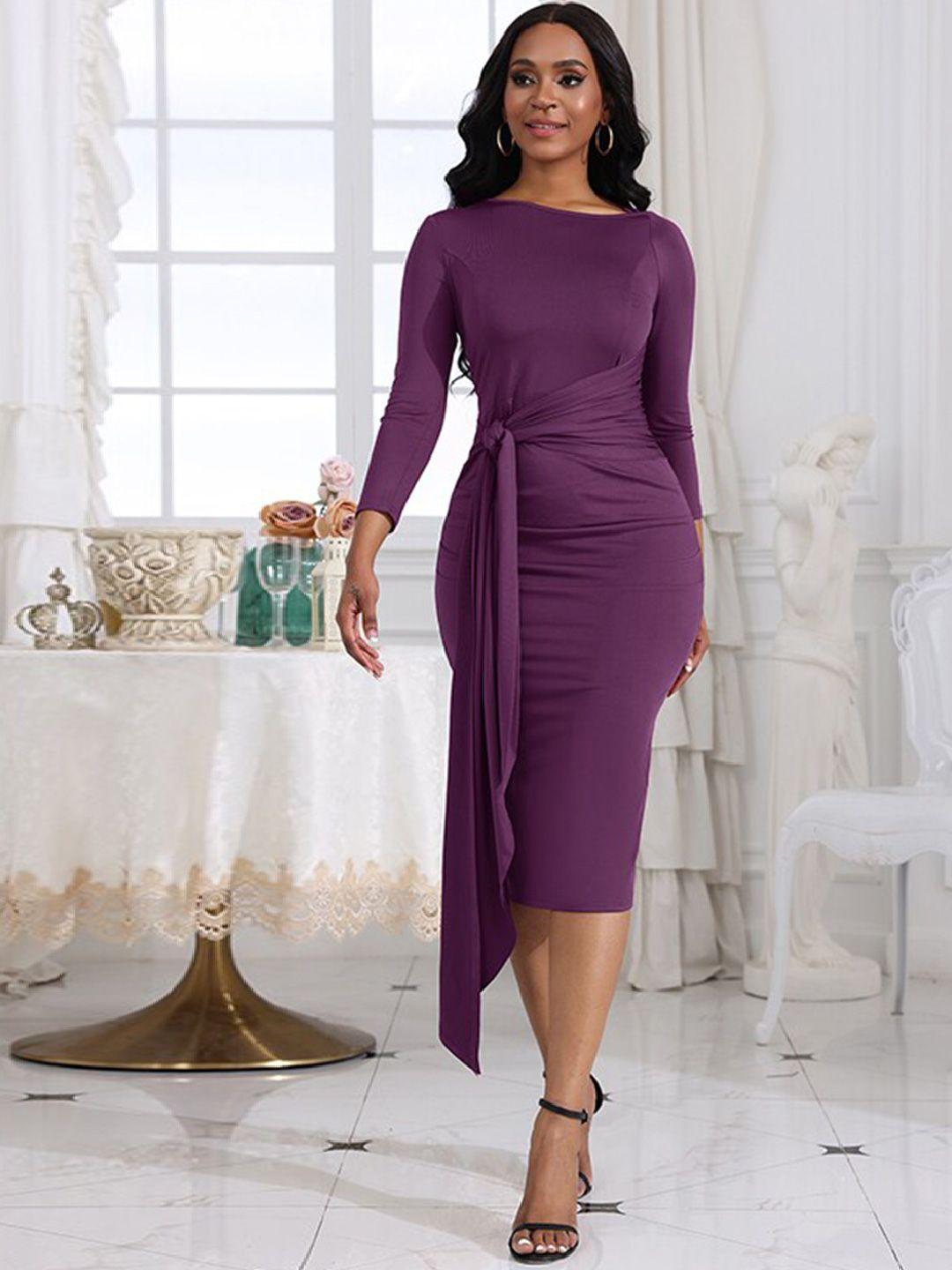 stylecast purple & shadow purple bodycon midi dress