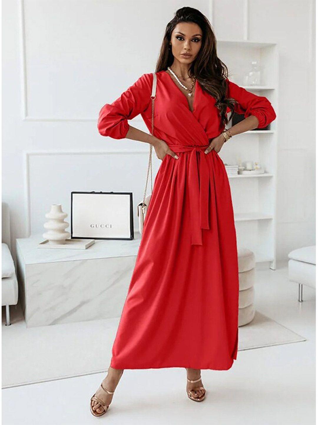 stylecast red maxi dress