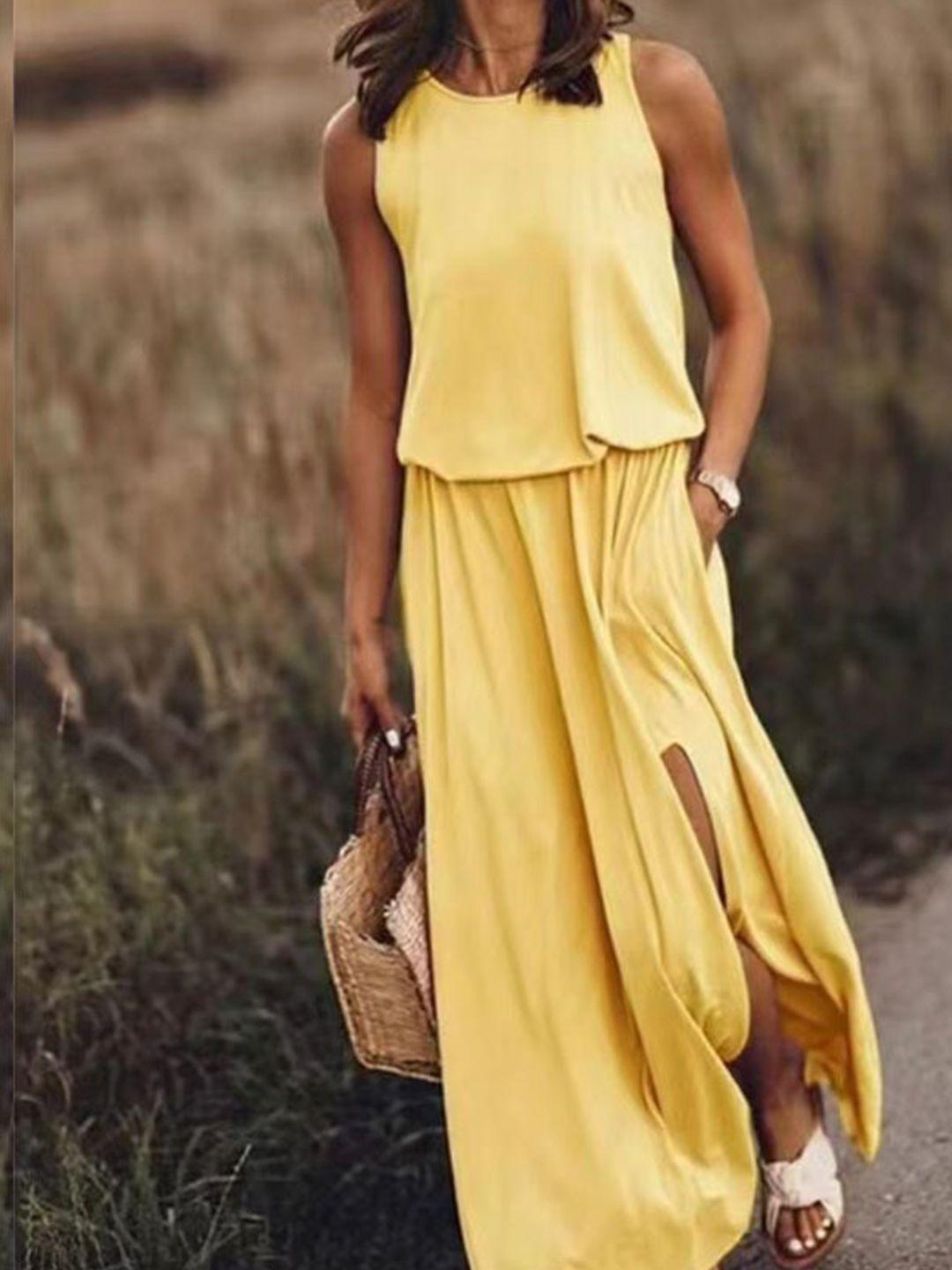 stylecast round neck sleeveless maxi dress