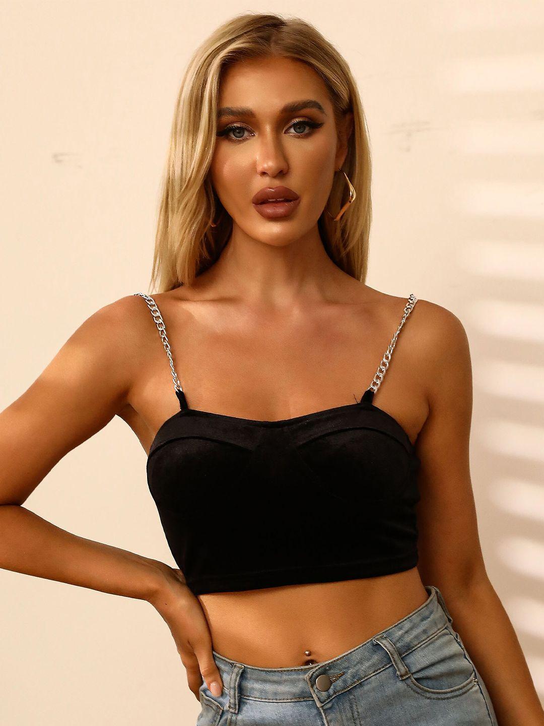 stylecast solid crop fitted top