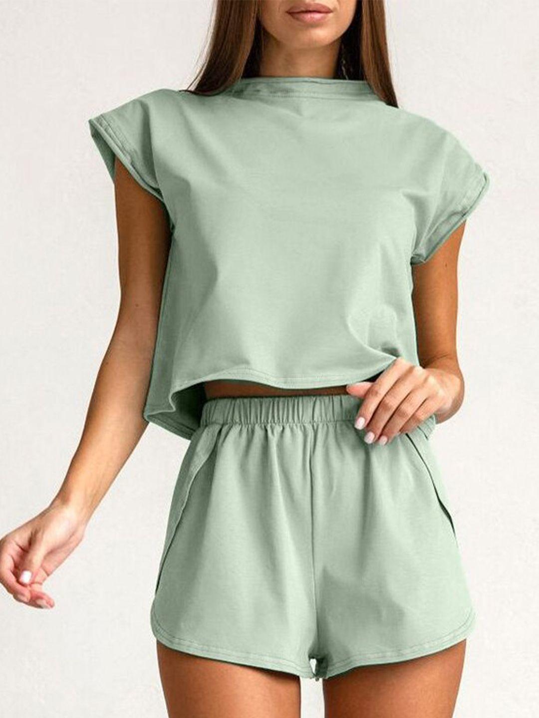 stylecast solid top and shorts set