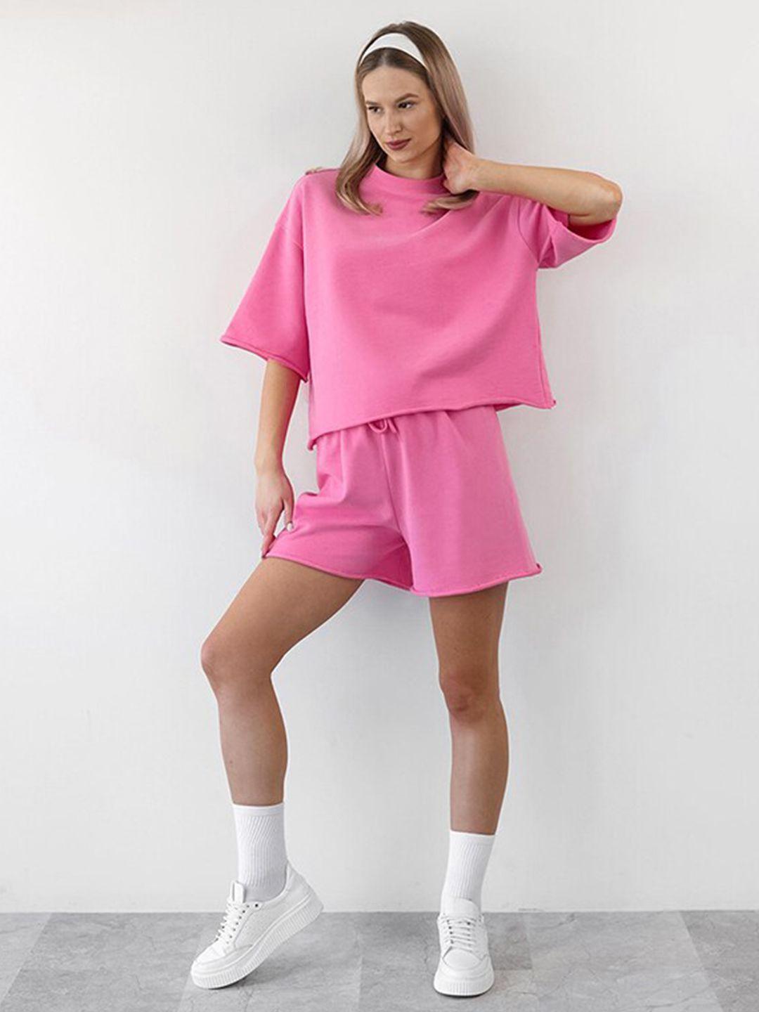 stylecast solid top and shorts set