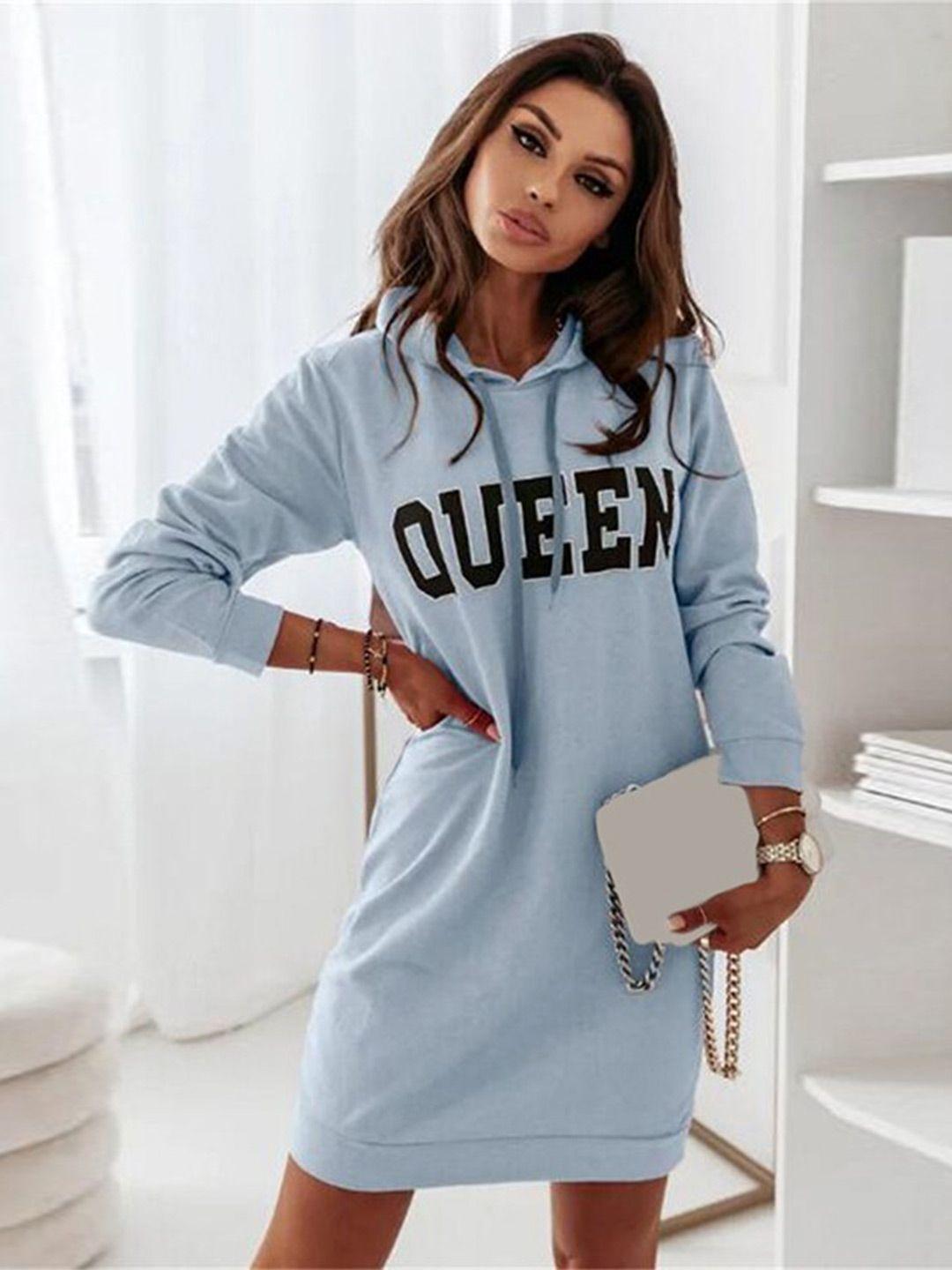 stylecast typography printed hooded t-shirt dress