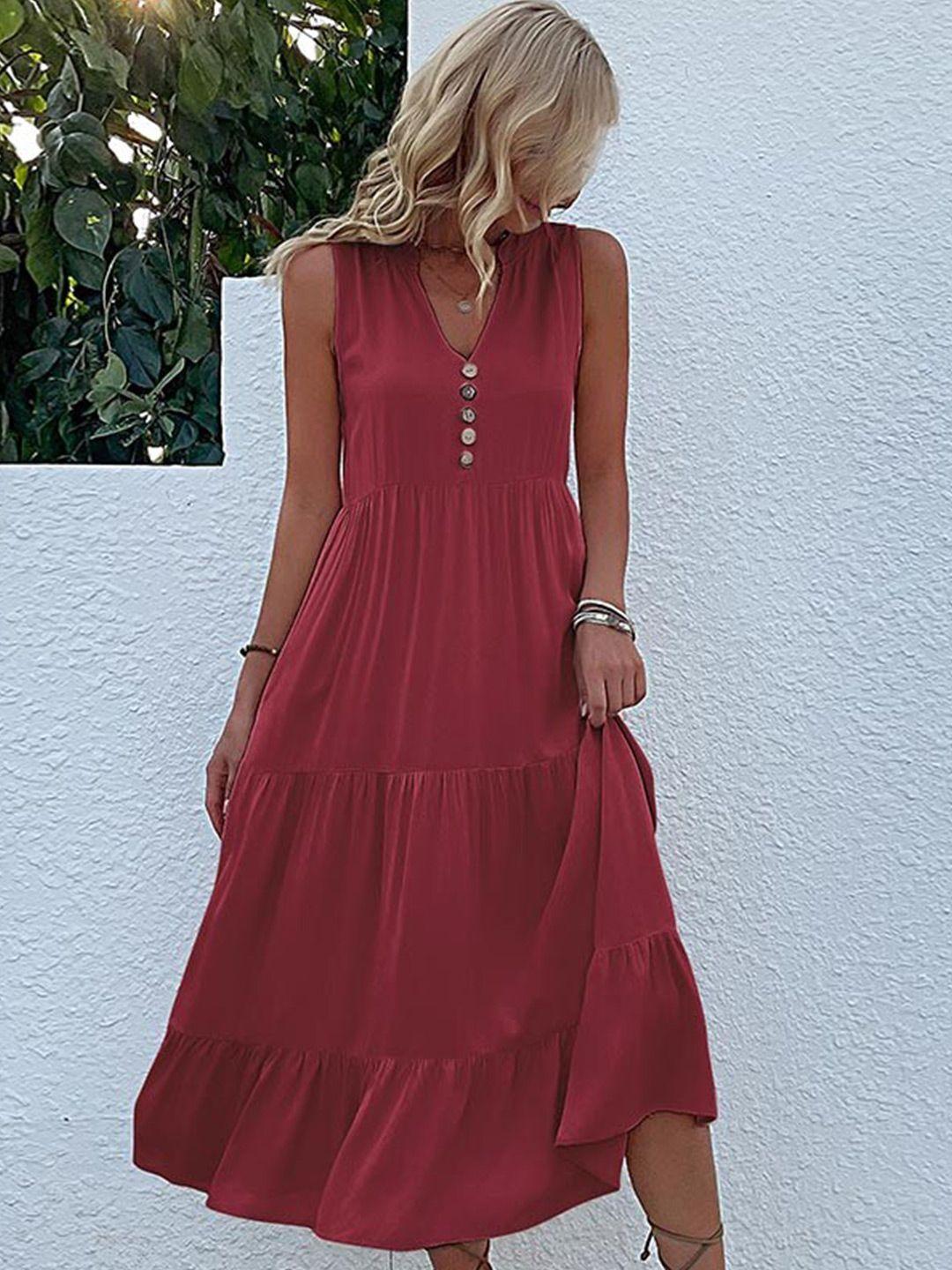 stylecast v-neck sleeveless fit and flare dress