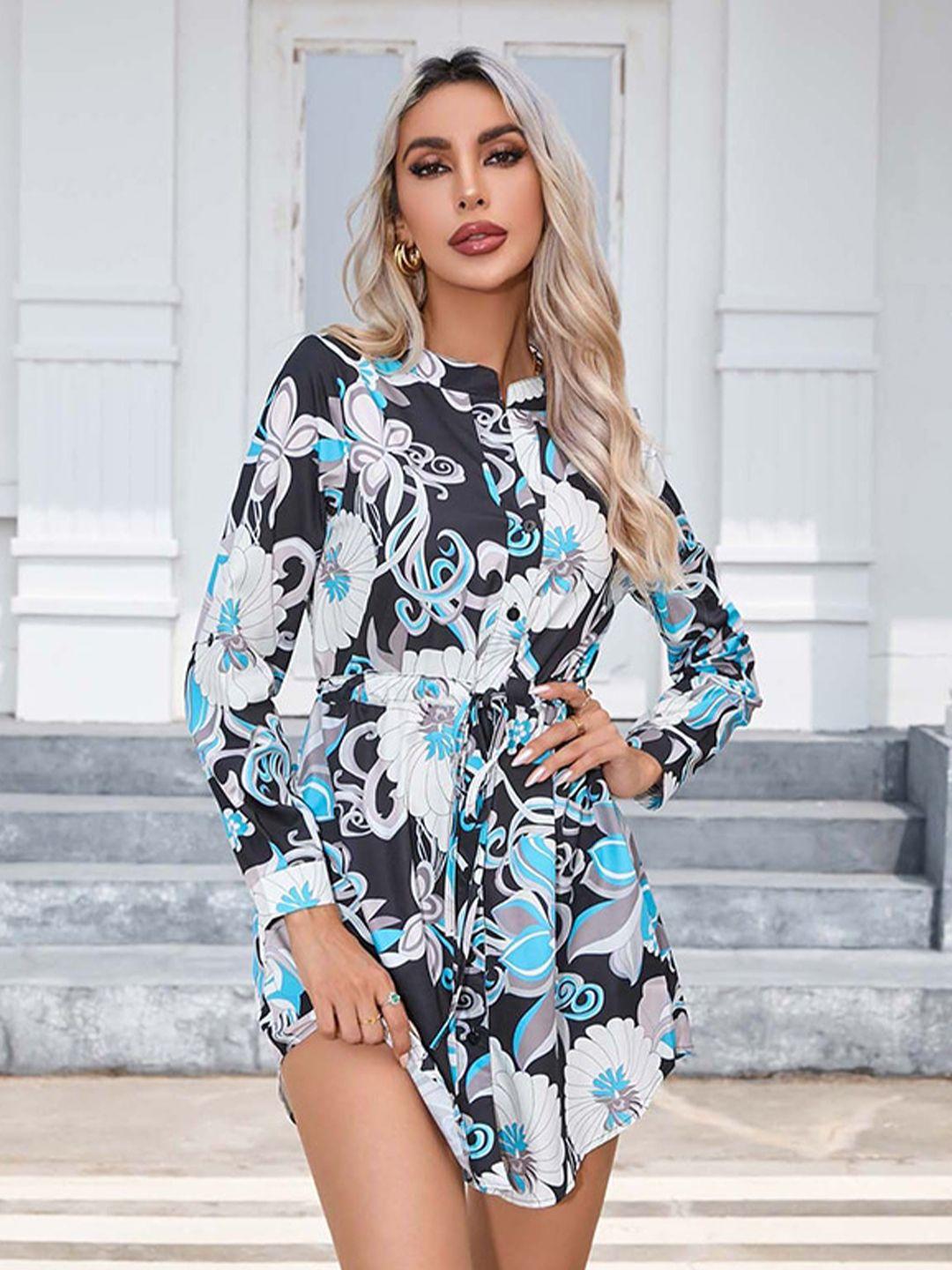 stylecast white & black print a-line dress