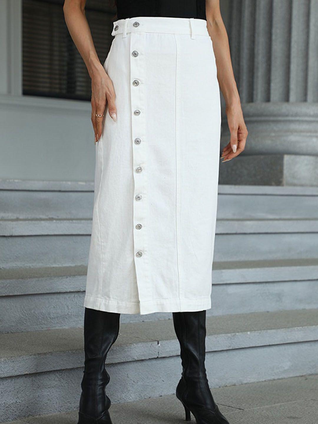 stylecast white a-line midi skirt