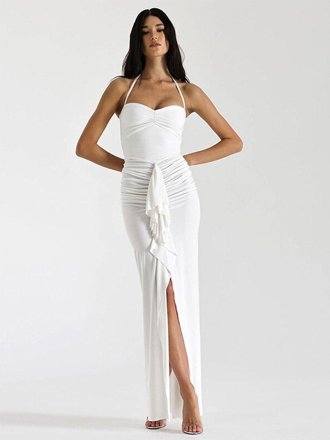 stylecast white halter neck bodycon party dress