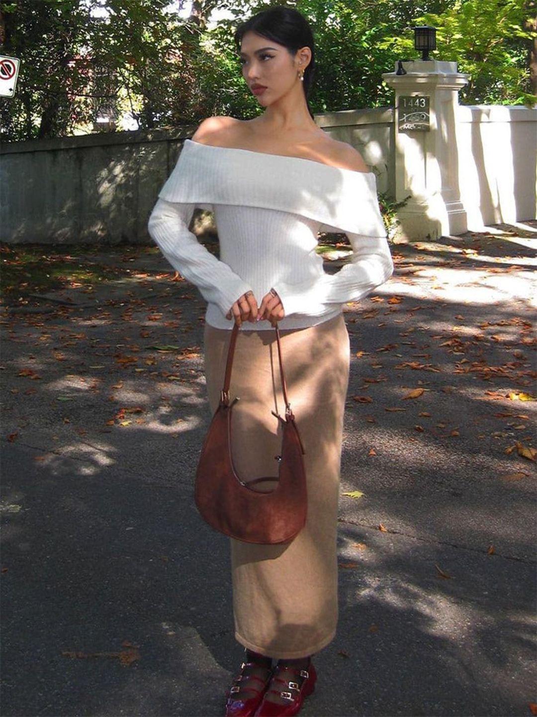 stylecast white off-shoulder pullover sweater