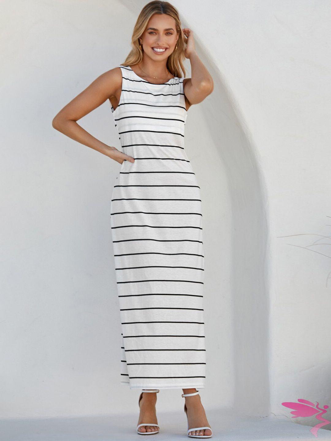 stylecast white striped maxi dress