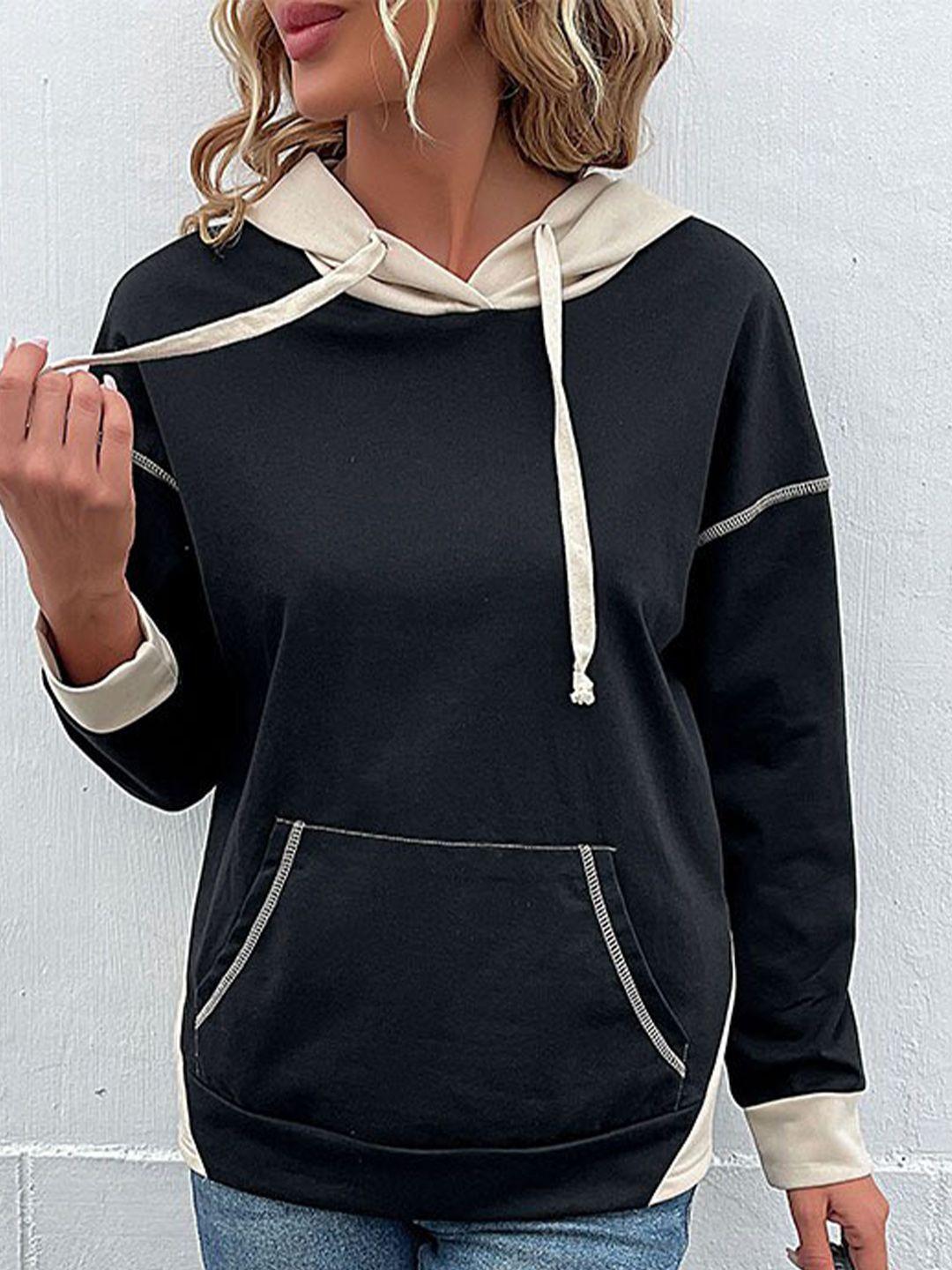 stylecast women black hooded sweatshirt