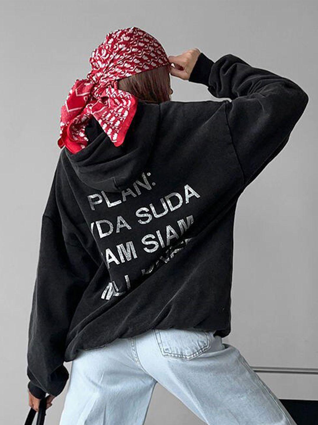 stylecast women black hooded sweatshirt