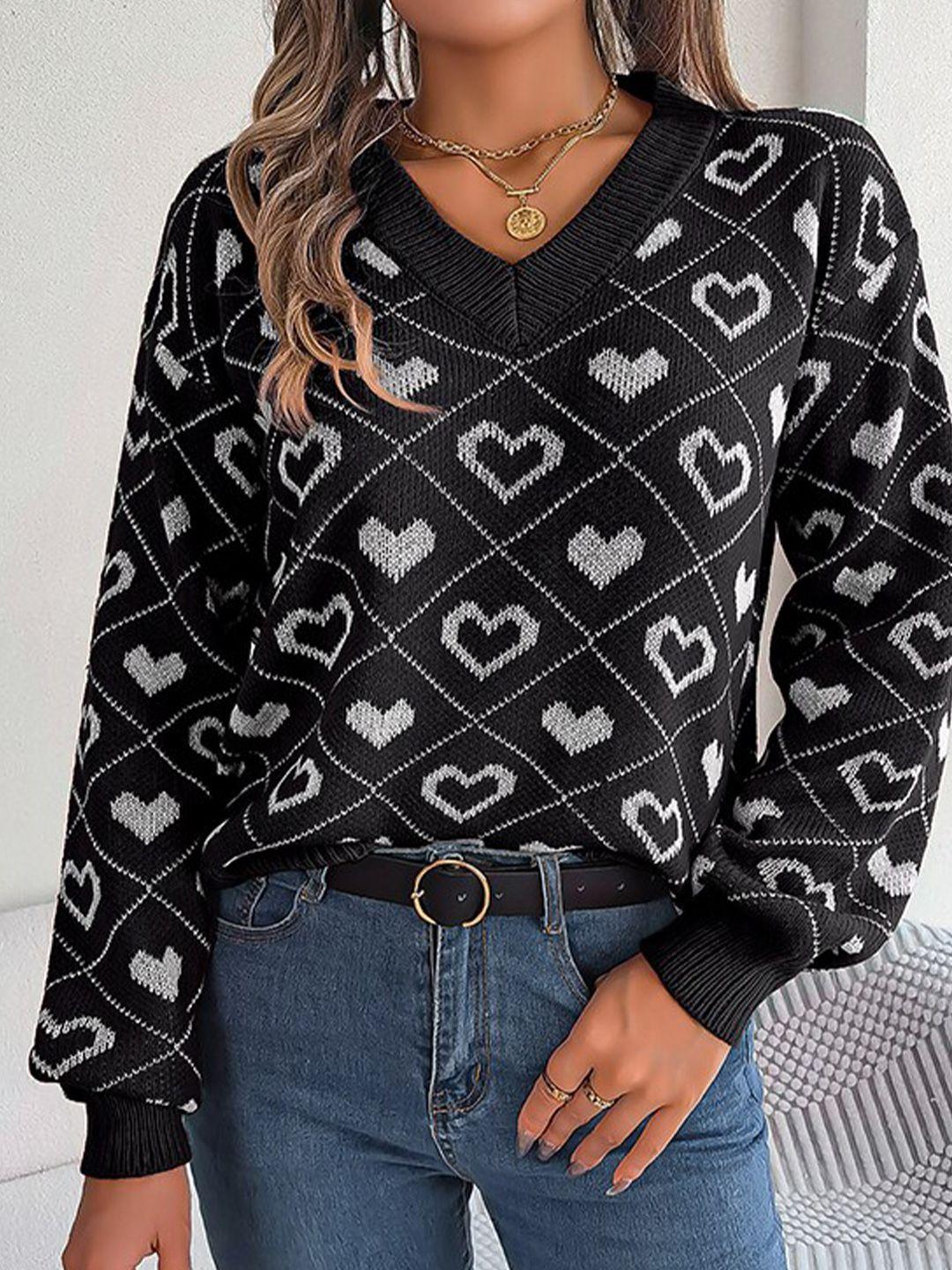 stylecast women black printed pullover