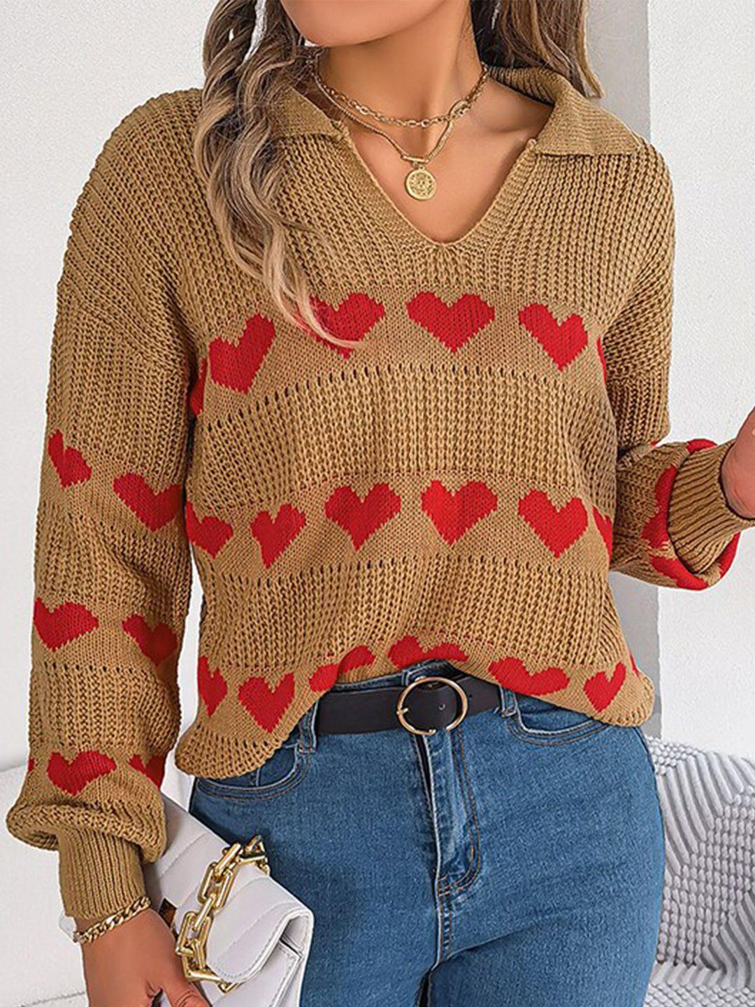 stylecast women khaki printed pullover