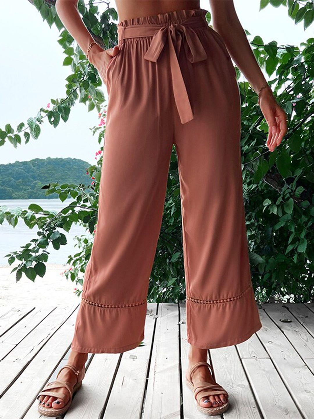 stylecast women rose high-rise pleated trousers