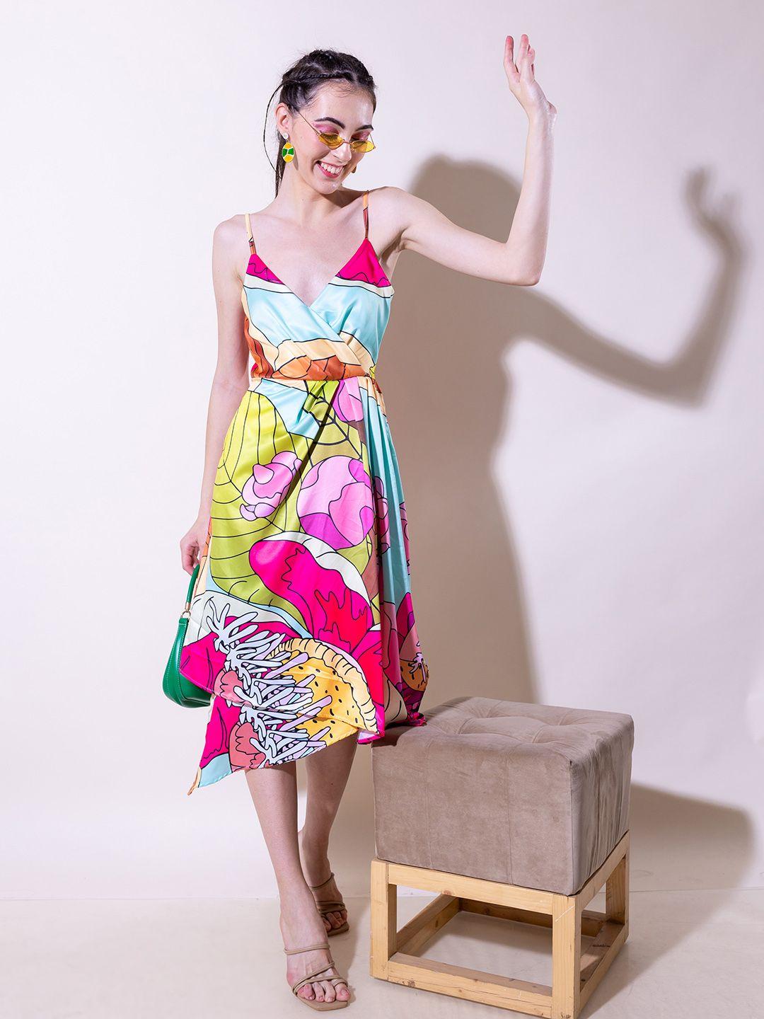 stylecast x hersheinbox abstract printed shoulder straps a-line dress