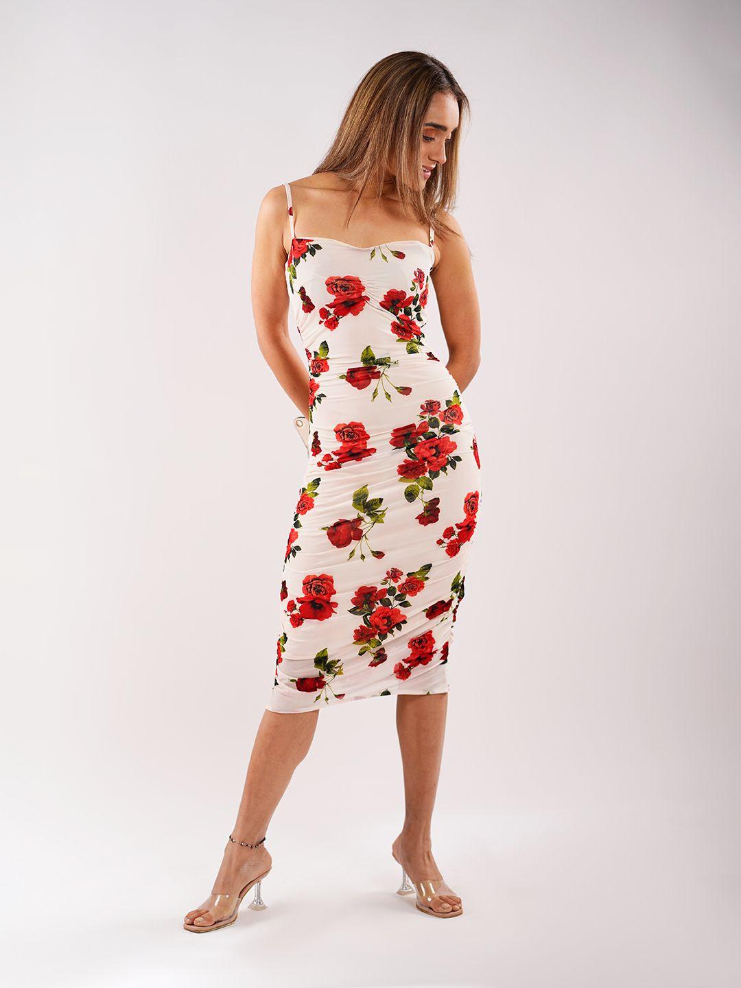 stylecast x hersheinbox floral print bodycon midi dress