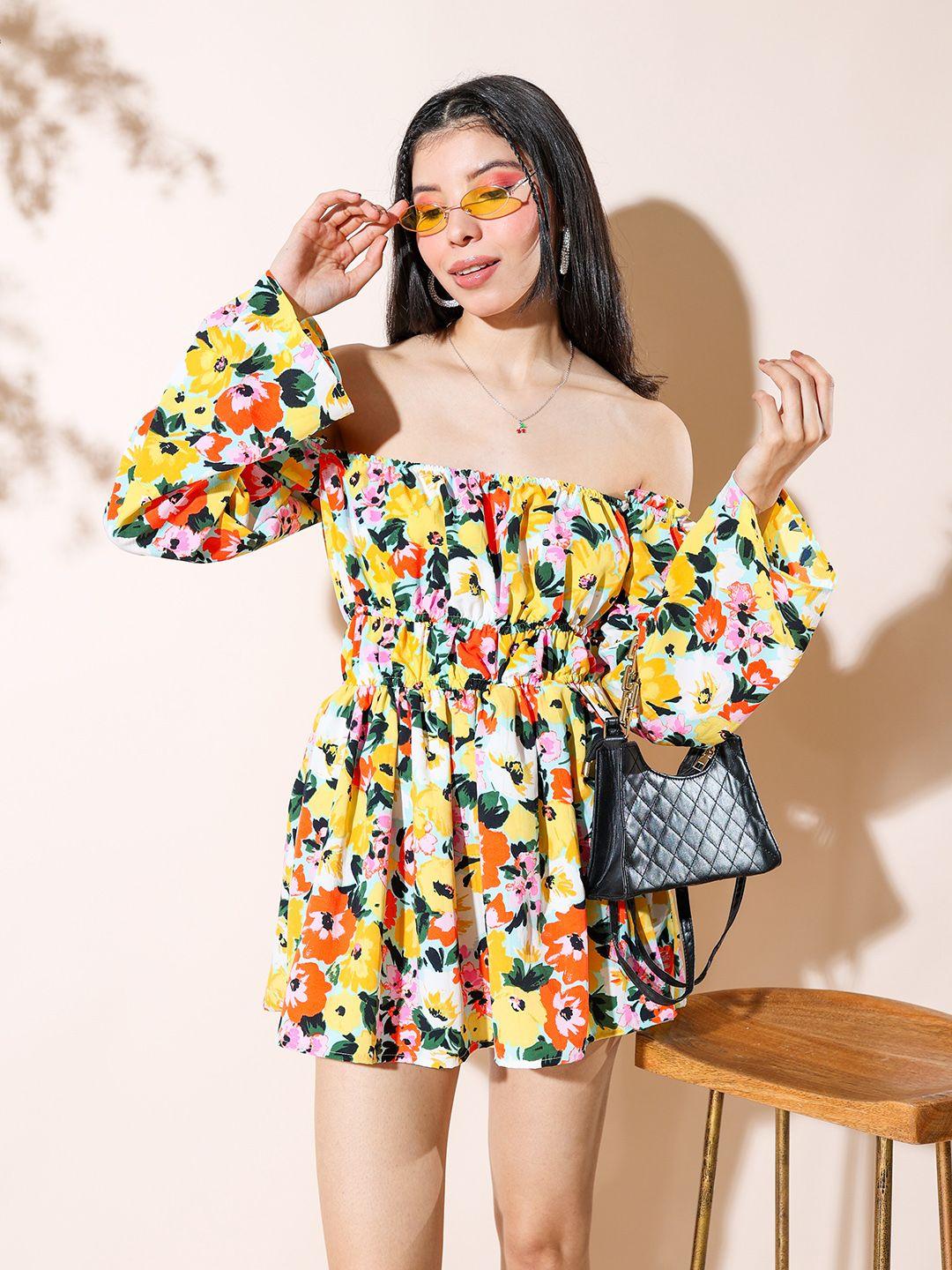 stylecast x hersheinbox floral print crepe a-line mini dress