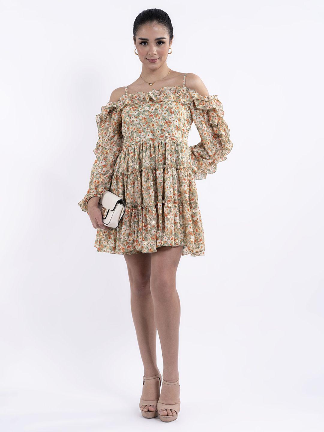 stylecast x hersheinbox floral print off-shoulder a-line mini dress