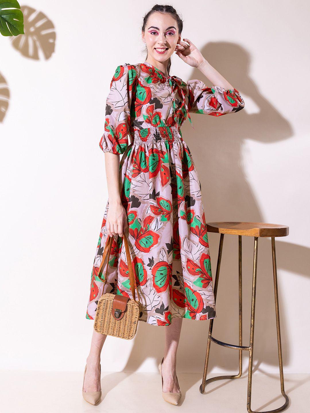 stylecast x hersheinbox floral print pure cotton a-line midi dress