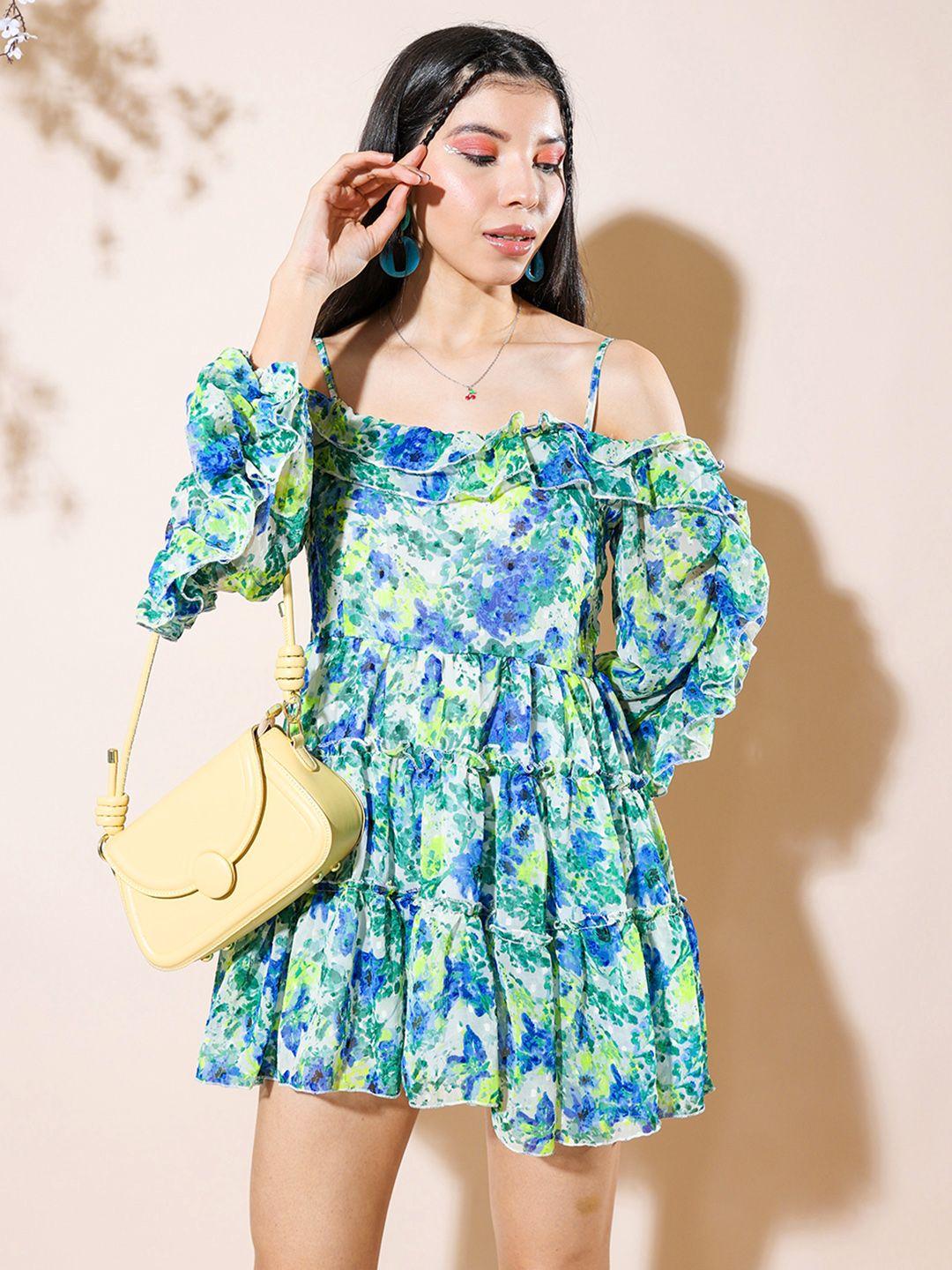 stylecast x hersheinbox floral print ruffled a-line mini dress