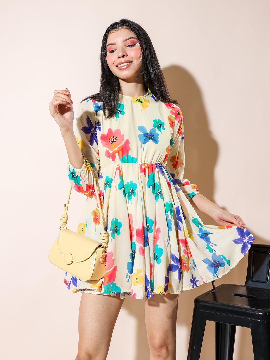 stylecast x hersheinbox floral printed fit & flare dress