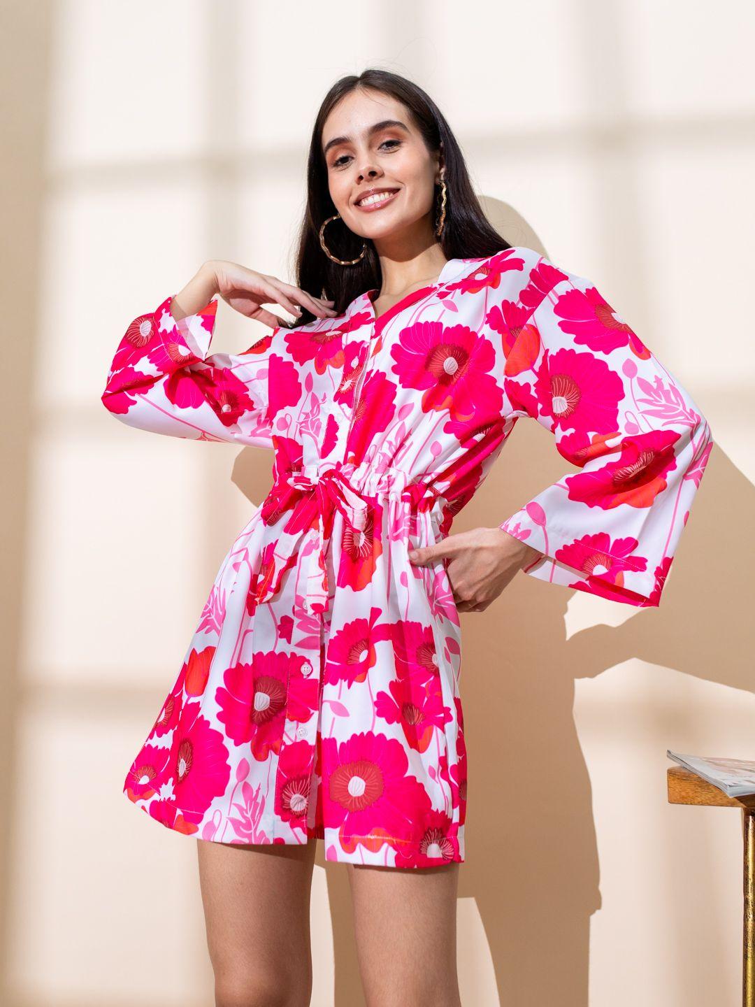 stylecast x hersheinbox floral printed shirt mini dress