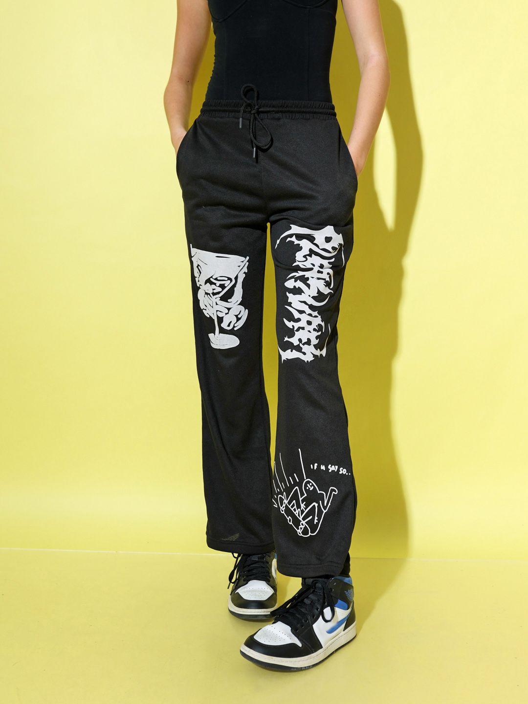stylecast x hersheinbox monochrome printed pure cotton trousers