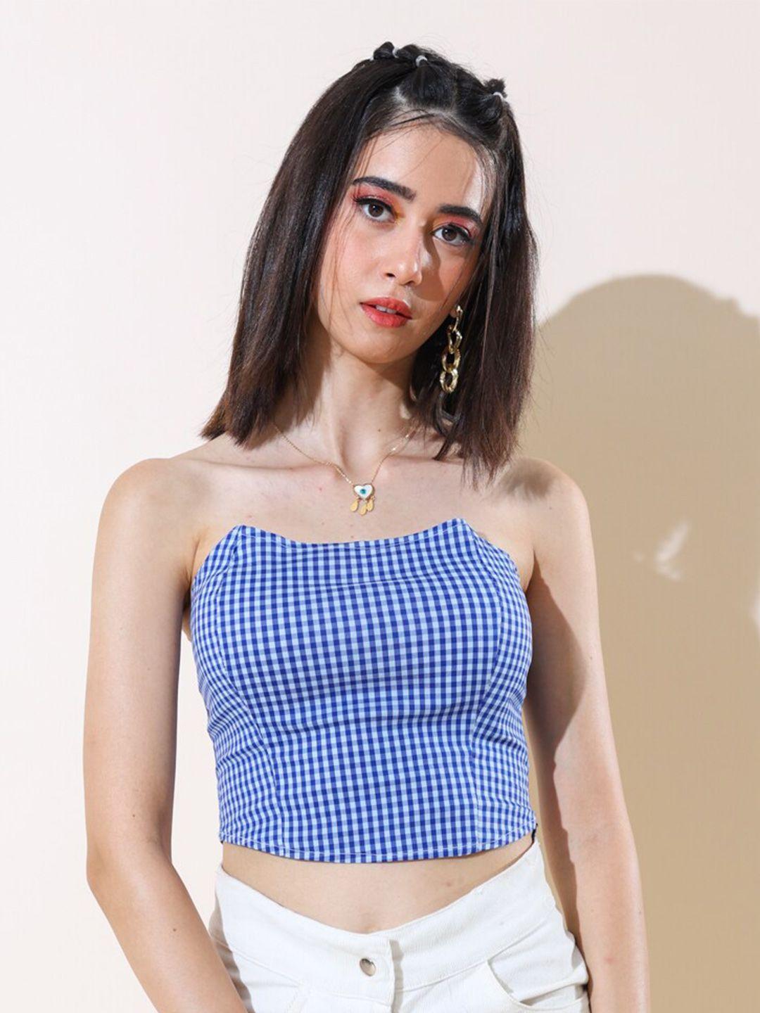 stylecast x hersheinbox multicoloured checked tube top