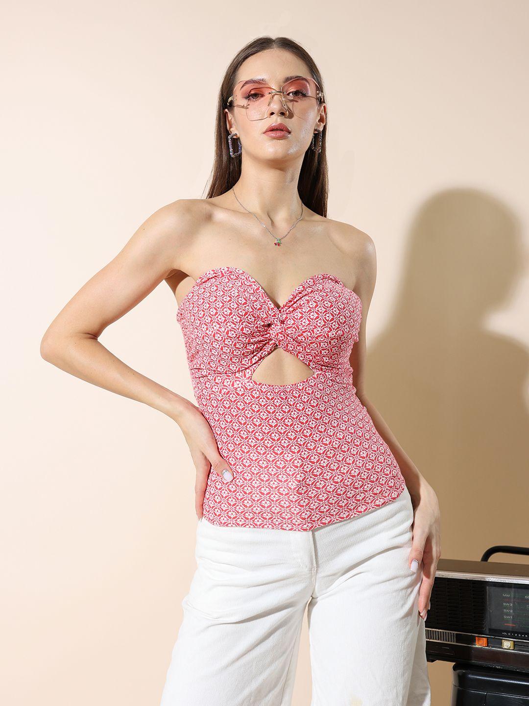 stylecast x hersheinbox printed bandeau top