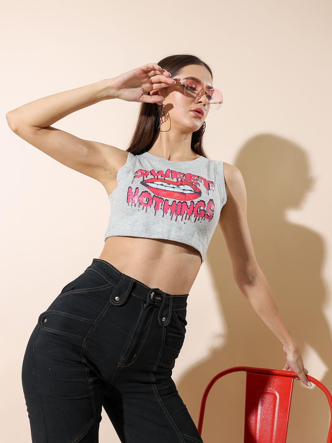 stylecast x hersheinbox printed cotton crop top