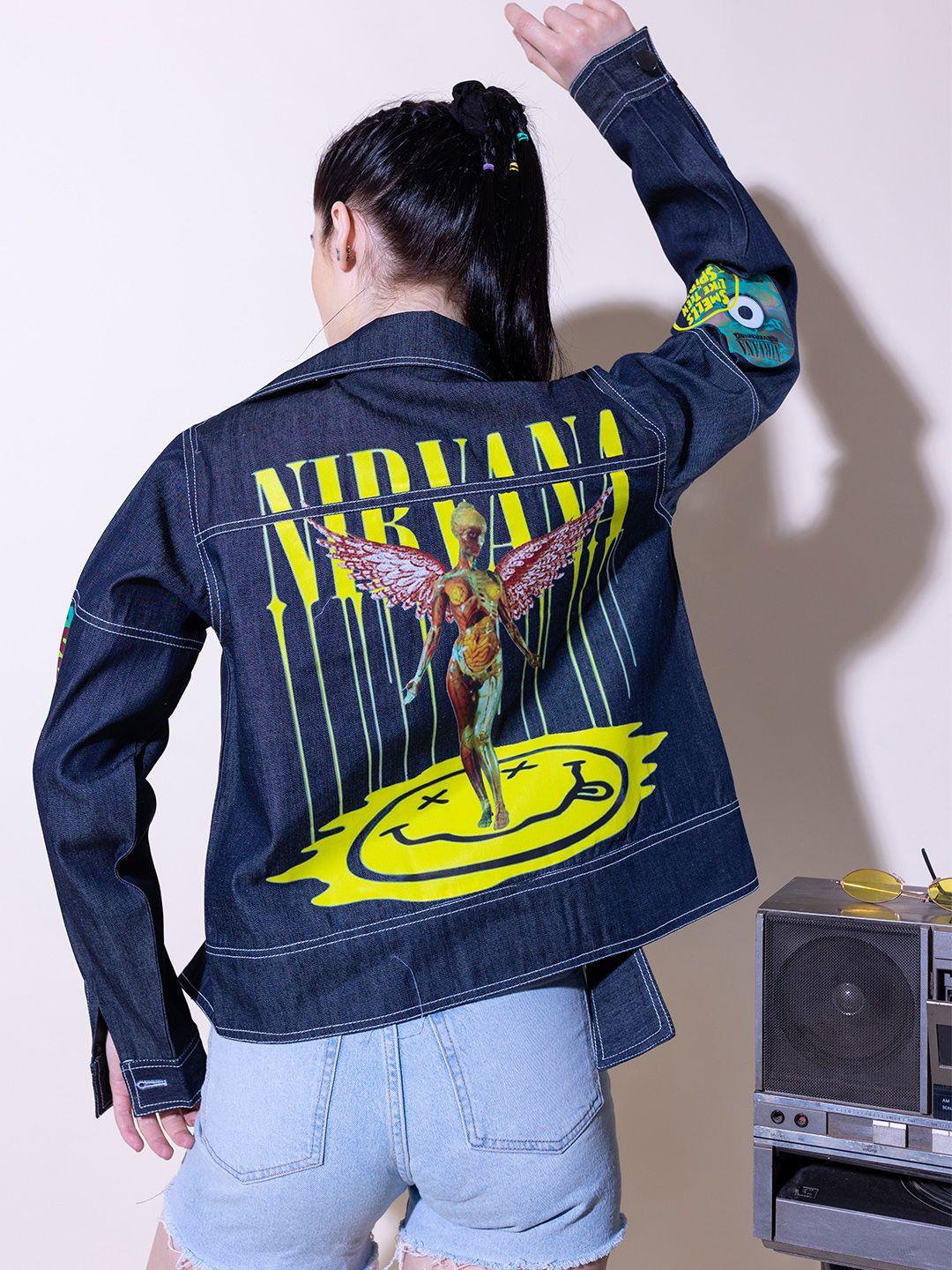 stylecast x hersheinbox printed crop denim jacket