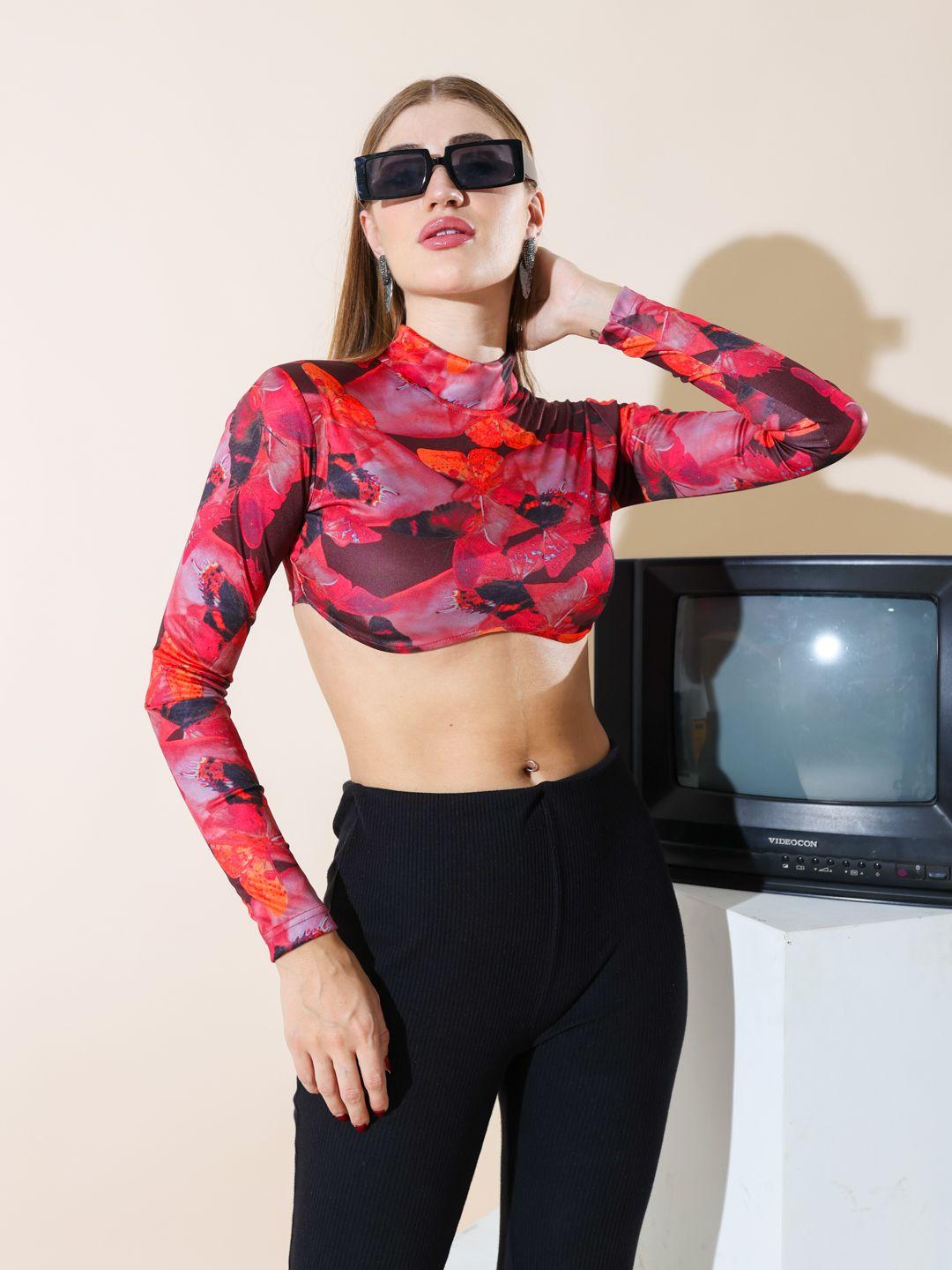 stylecast x hersheinbox printed fitted crop top