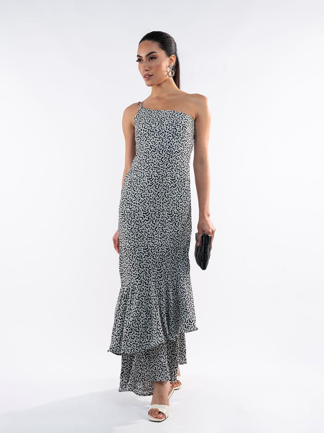 stylecast x hersheinbox printed one shoulder maxi dress